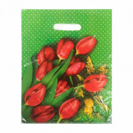 Пакет с вырубной ручкой Мимоза ПНД 30*40см 40мкм 50шт