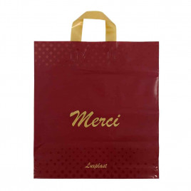 Пакет с петлевой ручкой Мерси бордо 40*40см 100мкм 25шт