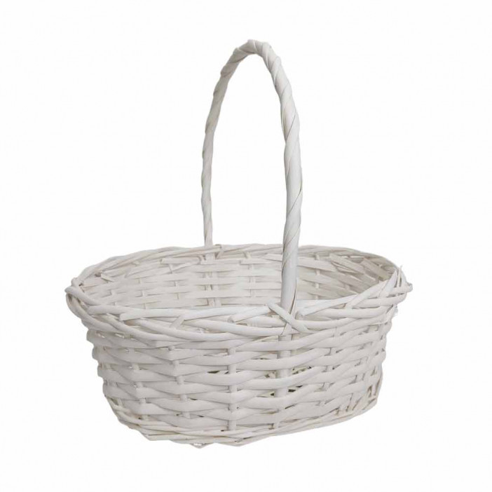 Корзина овальная белая ива в 3-х размерах арт 8827466