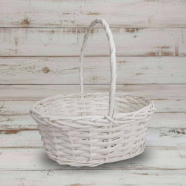 Корзина овальная белая ива в 3-х размерах арт 8827466