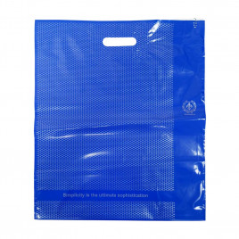 Пакет с вырубной ручкой Соты синие 40*47см 95мкм 25шт