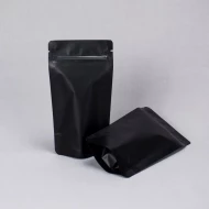 Дой-пак черный матовый с замком zip-lock размер 105*195мм (35+35) уп 10шт