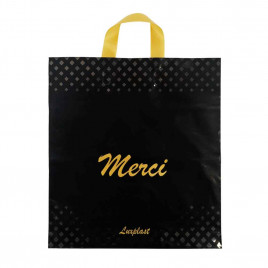Пакет с петлевой ручкой Мерси черный 40*40см 100мкм 25шт
