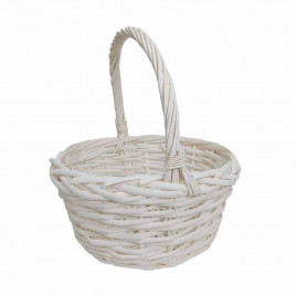 Корзина круглая белая ива в 3-х размерах арт 8862993