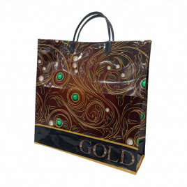 Сумка с пластмассовыми ручками многослойная Gold 33*33см