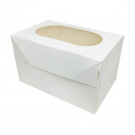 Коробка для пирожных с окном белая размер 160*100*100мм уп 10шт