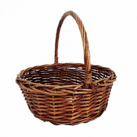 Корзина круглая коричневая ива в 2-х размерах арт 42811