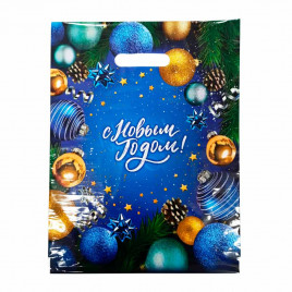 Пакет вырубной ПВД С Новым годом 31*40см 60 мкм 50шт