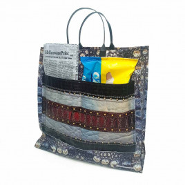 Сумка с пластмассовыми ручками многослойная с карманами Техас 33*32см