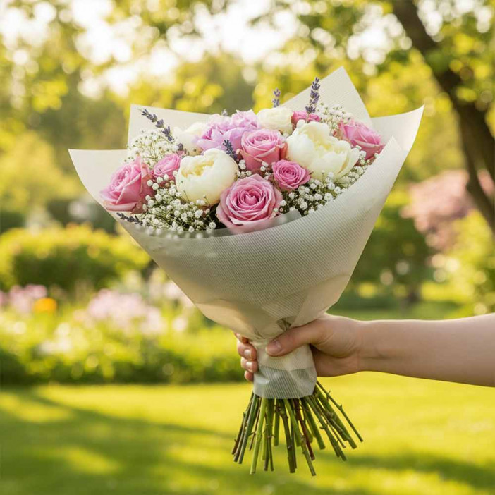 Пленка в рулоне матовая Нежные полосы желтая размер 58см*10м 50мкм