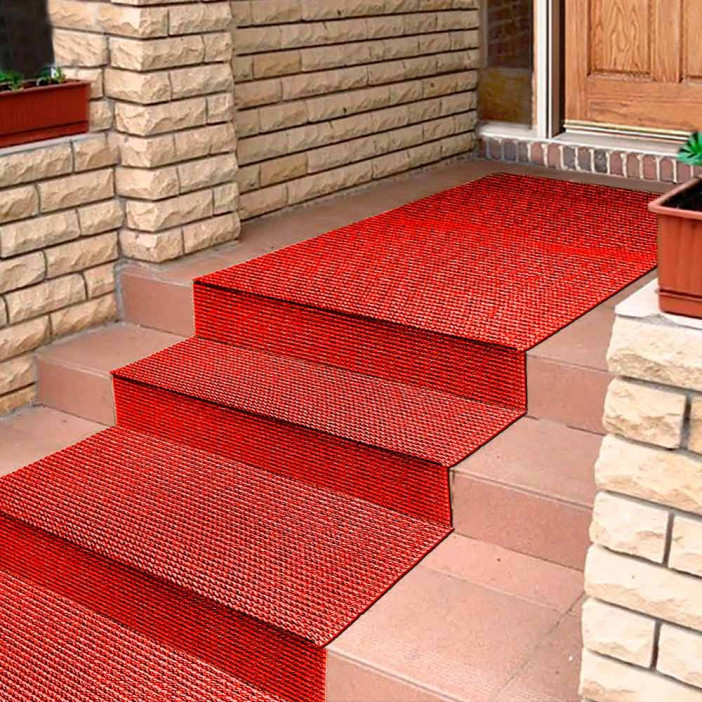 Дорожка щетина на ПВХ основе 0,9*15м красная