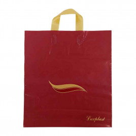 Пакет с петлевой ручкой Волна бордо 40*40см 100мкм 25шт