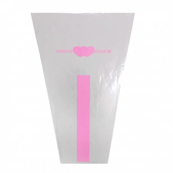 Конус прозрачный Романтика розовый размер 27*40см уп 50шт