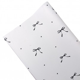 Пленка в рулоне матовая Бантики белая размер 58см*10м 65мкм