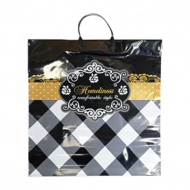 Пакет с пластмассовыми ручками 40*44см Клетка 10шт