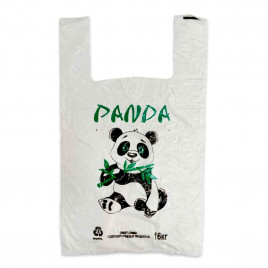 Пакеты майка ПНД Панда 28*50см 12мкм белая 100шт