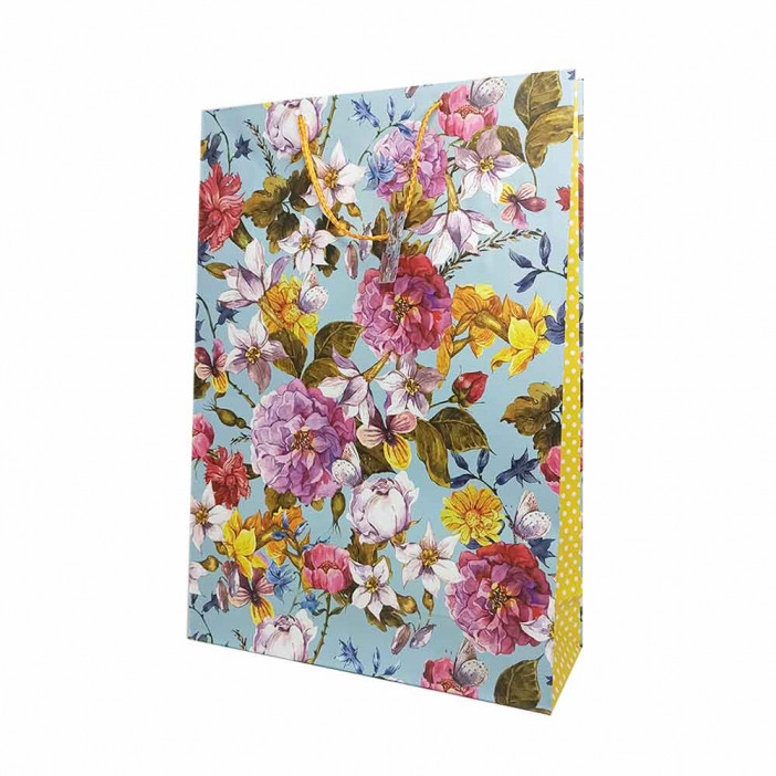 Пакет матовый бумажный Цветы ретро размер 32*45*10см