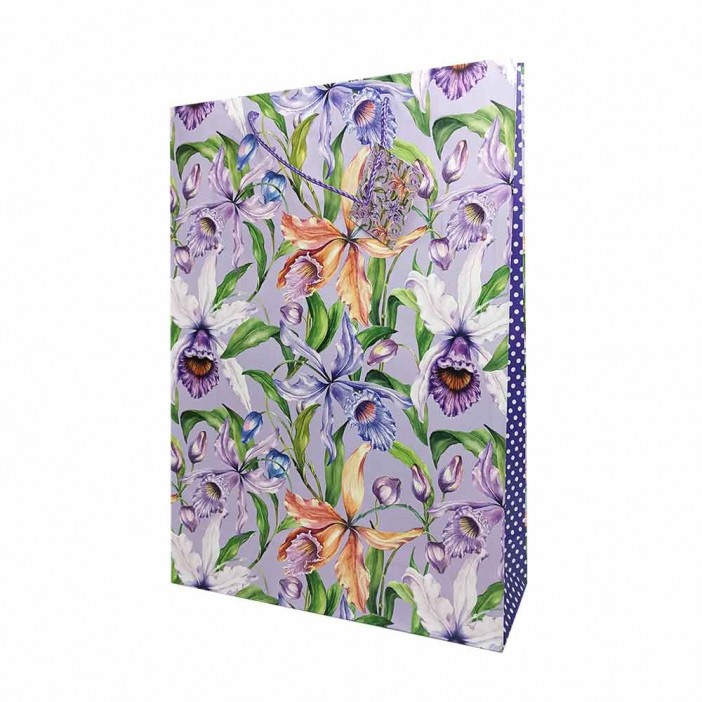 Пакет матовый бумажный Цветы ретро размер 32*45*10см