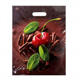 Пакет с вырубной ручкой Вишенка 31*40см 60мкм 50шт