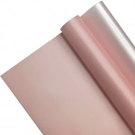 Пленка в рулоне матовая двухцветная розовая серебро размер 58см*10м 50мкм