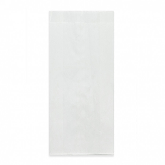 Пакет бумажный белый жиростойкий с плоским дном размер 22*8*3см уп 10шт