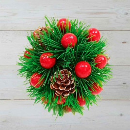 Шар декоративный новогодний с ягодами d-13см