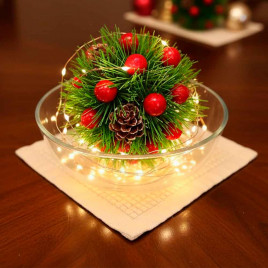 Шар декоративный новогодний с ягодами d-13см