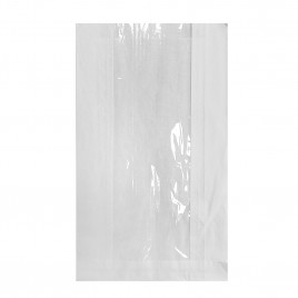 Пакет бумажный белый с окном 40г/м2 размер 34*20*6см уп 10шт