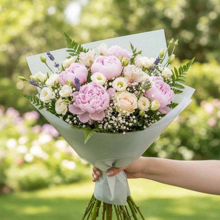 Пленка в рулоне матовая Нежные полосы мятная размер 58см*10м 50мкм