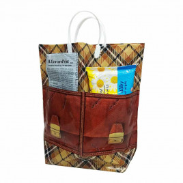 Сумка с пластмассовыми ручками многослойная с карманами Кристалл 37*37см