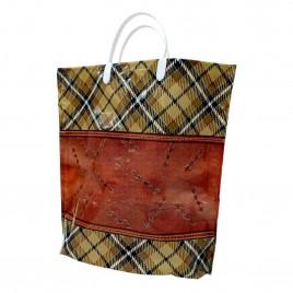 Сумка с пластмассовыми ручками многослойная с карманами Кристалл 37*37см