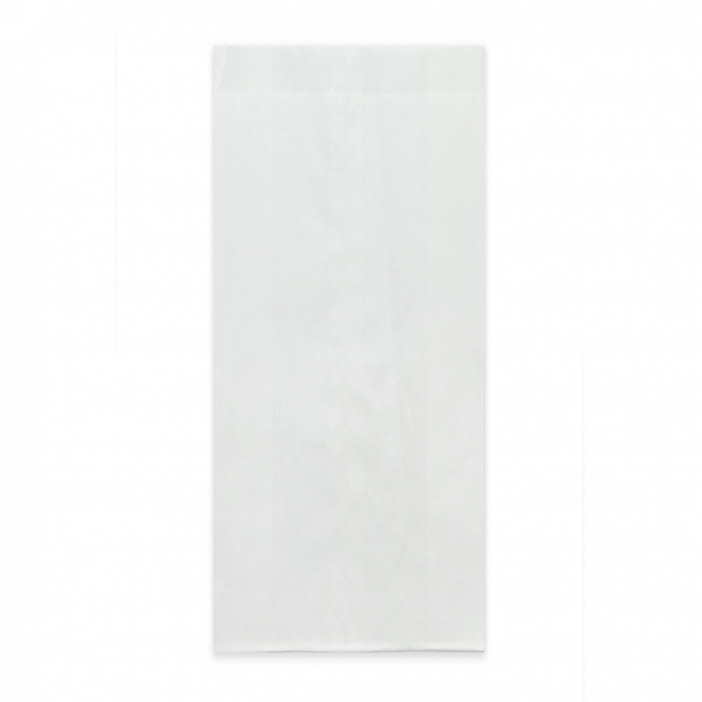 Пакет бумажный белый жиростойкий с плоским дном размер 26*10*6,5см уп 10шт
