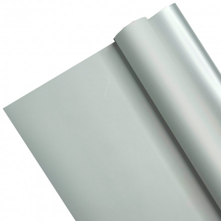 Пленка в рулоне матовая двухцветная белая серебро размер 58см*10м 50мкм