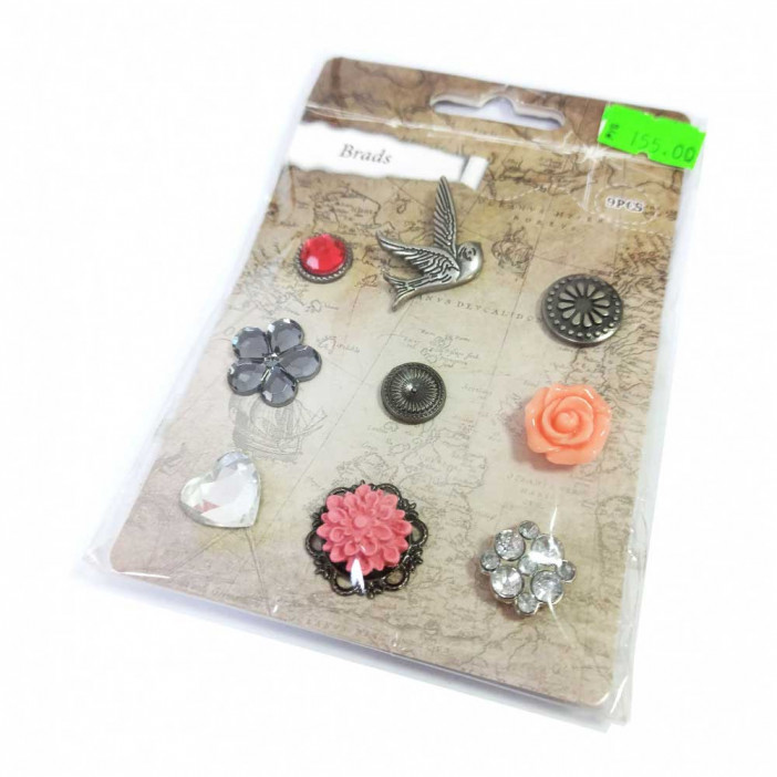 Брошки для декора Цветочный полет размер 1-2см  