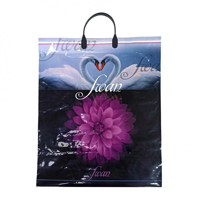 Пакет с пластмассовыми ручками Лебеди