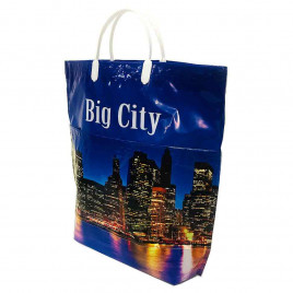 Сумка с пластмассовыми ручками многослойная с карманами Big city 37*37см 