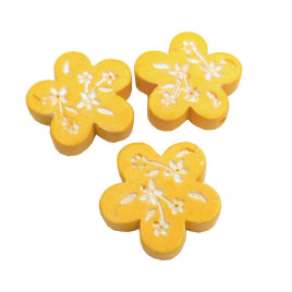 Декор Цветок оранжевый на липучке размер 2,5см