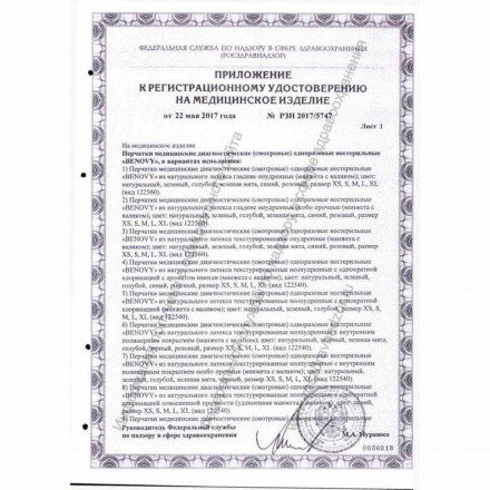 Перчатки латексные Benovy особопрочные синие 13гр 25 пар S, XL