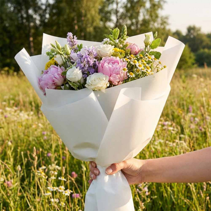 Пленка в рулоне матовая Пастель белая размер 58см*10м 60мкм