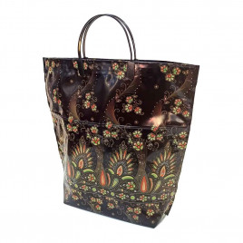 Сумка с пластмассовыми ручками многослойная с карманами Сияние 37*37см