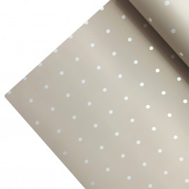 Пленка в рулоне матовая Горошек капучино размер 58см*10м 60мкм