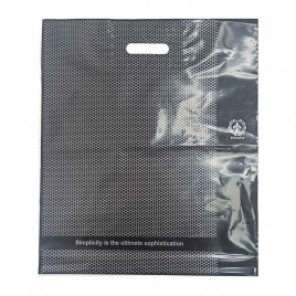 Пакет с вырубной ручкой Соты черные 45*52см 100мкм 25шт