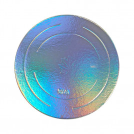 Подложка для торта усиленная серебро/перламутр d-22см 3,5мм