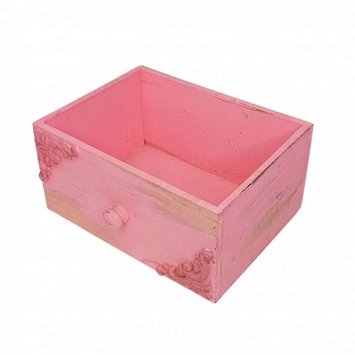 Ящик декоративный розовый размер 24*18*11,5см