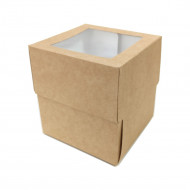 Коробка под капкейки на 1 шт с окном размер 100*100*110мм (уп.10шт)