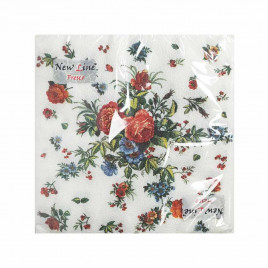 Салфетки бумажные с рисунком Садовые розы 33*33см 2-х слойные 20шт