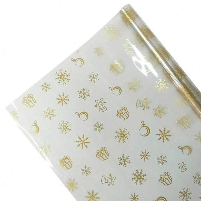 Пленка в рулоне с рисунком Снежинки размер 70см