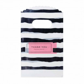 Пакет вырубной ПНД Черно-белые полосы 9*15см 45 мкм 50шт